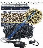 Sznur 20m 400 LED GNIAZDO+TIMER zewnętrzne, biały ciepły 642/21/LED/WW