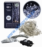 Kurtyna LED 400 pkt. 135x190cm z programatorem, na druciku, zewnętrzna, biały zimny 77/19/NIK/CW