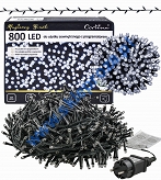 Sznur 40m 800 LED PROGRAMATOR 8 FUNKCJI + PAMIĘĆ, zewnętrzne, biały zimny 632/21/LED/CW