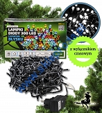 Diody LED 300 pkt. z efektem błysku z TIMEREM, biały zimny + błysk biały zimny , zewnętrzne, LT-300/5M/P