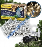 Lampki 300 LED na białym przewodzie, biały ciepły, zewnętrzne 112/19/LED/WW