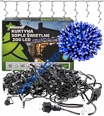 Kurtyna LED 200 pkt. z dodatkowym gniazdem, niebieski, zewnętrzna LED200/G/S/N