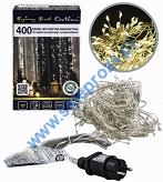 Kurtyna LED 400 pkt. 135x190cm z programatorem, na druciku, zewnętrzna, biały ciepły 77/19/NIK/WW