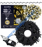Sznur 20m 400 LED NA SZPULI FLASH zewnętrzne, biały ciepły+biały zimny flash 2/20/FLE/WW+CW-SZPULA