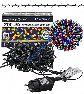 Sznur 10m 200 LED, zewnętrzne, multikolor, 21/14/LED/M