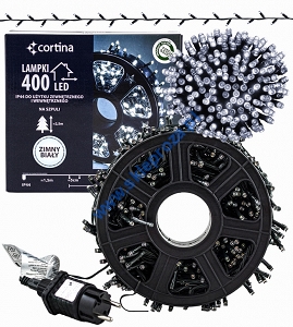 Sznur 20m 400 LED na SZPULI zewnętrzne biały zimny 11/15/LED/CW-SZPULA