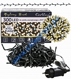 Diody 300 LED z efektem skrzenia, biały ciepły+flash biały zimny, zewnętrzne 3/17/FLE/WW+CW