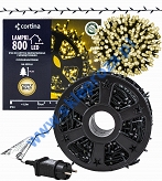 Sznur 40m 800 LED na SZPULI PROGRAMATOR 8 FUNKCJI + PAMIĘĆ, zewnętrzne, biały ciepły 632/21/LED/WW-SZPULA