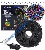Sznur 40m 800 LED na SZPULI PROGRAMATOR 8 FUNKCJI + PAMIĘĆ, zewnętrzne, multikolor 632/21/LED/M-SZPULA