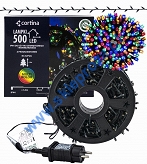 Sznur 25m 500 LED na SZPULI, PROGRAMATOR 8 FUNKCJI + PAMIĘĆ, zewnętrzne, multikolor 620/21/LED/M-SZPULA