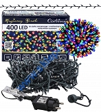 Sznur 20m 400 LED GNIAZDO+TIMER zewnętrzne, multikolor 642/21/LED/M