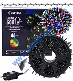 Sznur 30m 600 LED NA SZPULI PROGRAMATOR 8 FUNKCJI zewnętrzne, multikolor 626/21/LED/M-SZPULA