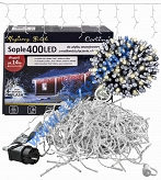 Kurtyna 14,20m 400 LED FLASH, gniazdo, zewnętrzne, biały zimny+biały ciepły 104/21/FLE/CW+WW