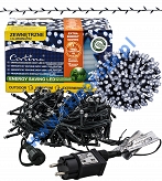 Sznur 10m 200 LED GNIAZDO+PROGRAMATOR+TIMER zewnętrzne, biały zimny 3/15/LED-TIM/CW