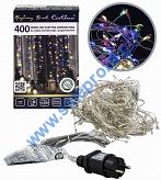 Kurtyna LED 400 pkt. 135x190cm z programatorem, na druciku, zewnętrzna, multikolor 77/19/NIK/M