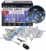 Kurtyna 310 cm Gwiazdki 144 LED PROGRAMATOR+GNIAZDO, zewnętrzne, biały zimny 1/20/CUR/CW