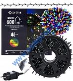 Sznur 30m 600 LED na SZPULI zewnętrzne, multikolor 10/16/LED/M-SZPULA