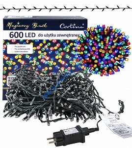 Sznur 30m 600 LED zewnętrzne, multikolor 10/16/LED/M